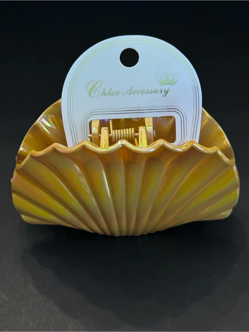Iridescent Shell Hair Claw Clips — Set of Six Assorted Pearl Colors Brand New